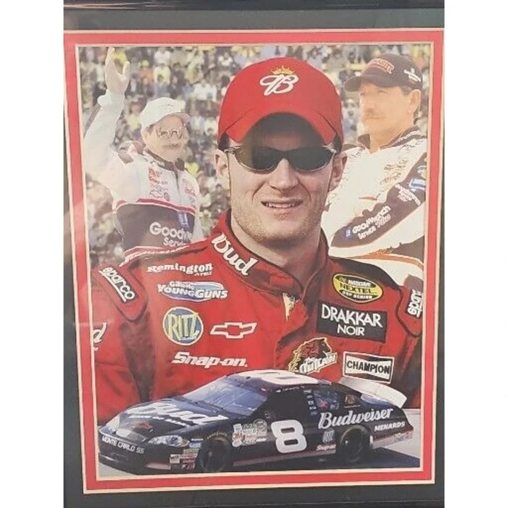 Dale Earnhardt Winston Cup Champion Win List Picture Framed Vintage 14x11